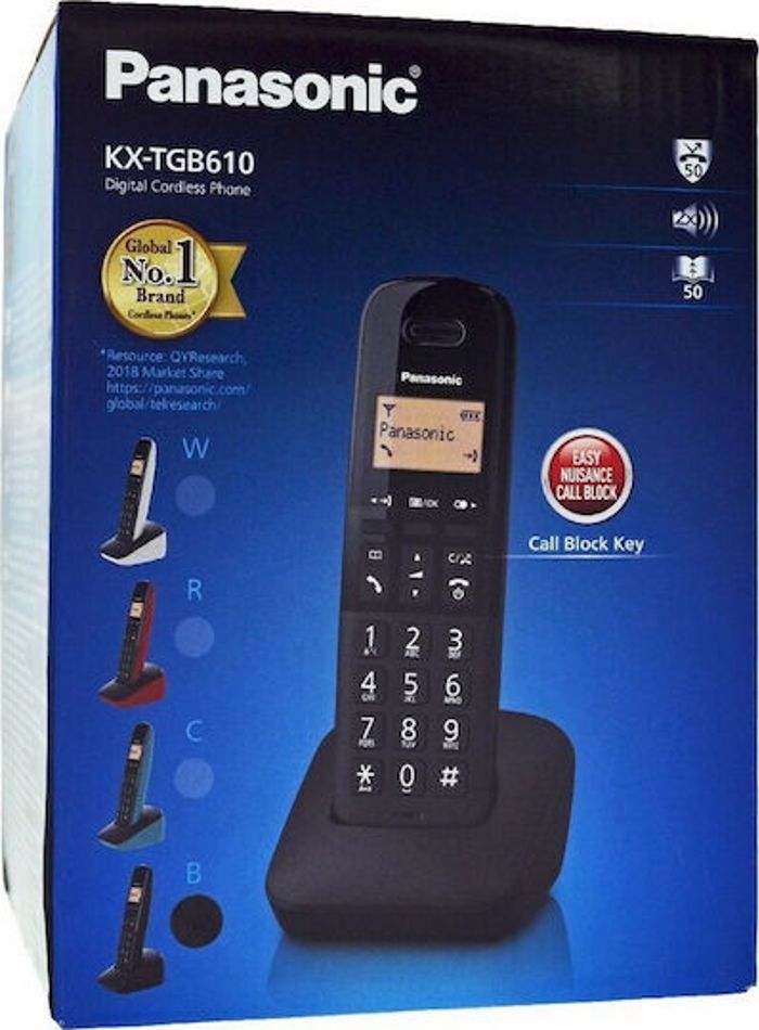 Asurmato Tilefono Panasonic KX-TGB610GRB Black